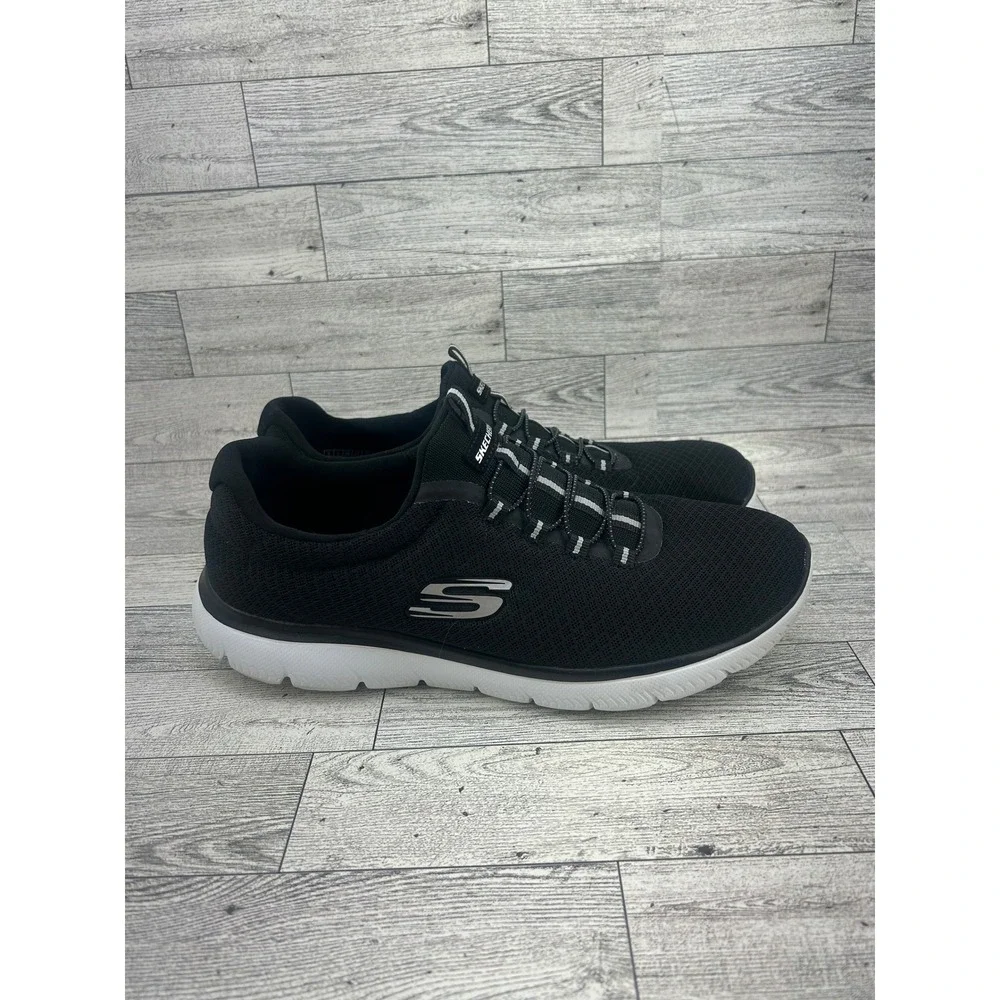 Skechers‎ Summits Quick Getaway Black White Wide Fit Sneakers 12980W Women Sz 8